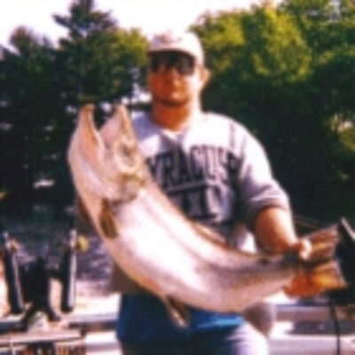 Tony Brown of Schenectady with the record brown trout in the state - 33 pounds, 2 ounces.